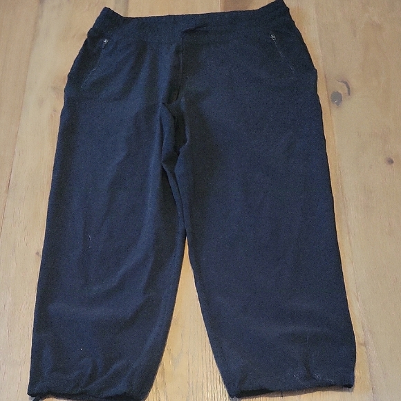 Fabletics Black Cropped Athletic Pants Size Large - Picture 1 of 4